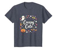 Creepy Carino Halloween Kawaii Fantasma Gatto Zucca Pipistrello Stelle Maglietta, Bambini, Pervinca, 2 Anni
