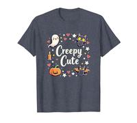 Creepy Carino Halloween Kawaii Fantasma Gatto Zucca Pipistrello Stelle Maglietta, Uomo, Pervinca, L