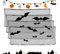 Creepy Cloth Decor - 4Pcs 11 Bats, Halloween Backdrops Set, Dark Gauze Mesh | Spooky Gauze Cloth For Haunted House Indoor Outdoor Yard Garden Patio Doorways Entryways Wall Front Door Witch Room Creepy Cl
