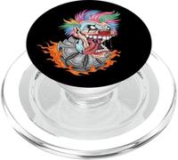 Creepy Clown Arcobaleno Fiammeggiante Capelli Fantasy Horror Y2K Style PopSockets PopGrip per MagSafe
