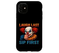 Creepy Clown Coffee Meme - Ridere l"ultimo sorso prima Custodia per iPhone 11