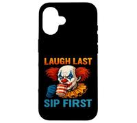 Creepy Clown Coffee Meme - Ridere l"ultimo sorso prima Custodia per iPhone 16
