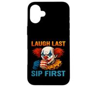 Creepy Clown Coffee Meme - Ridere l"ultimo sorso prima Custodia per iPhone 16 Plus