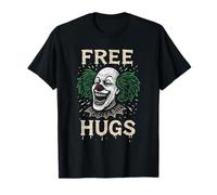 Creepy Clown Gratis Abbracci Horror Design Divertente Halloween Maglietta