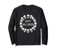 Creepy Cool Skull Corona Happy Halloween Maglia a Manica