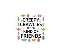 Creepy-Cool Sticker - Adesivo in vinile con scritta "Bug Bestie", per nerd entomologici e collezionisti di insetti orgogliosi (14 x 14 cm)