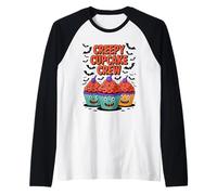 Creepy Cupcake Crew Funny Baking Cupcakes Zombies Halloween Maglia con Maniche Raglan