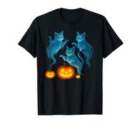 Creepy Cute Fall incandescente Zucca Patch Cat Lover Cats Maglietta