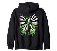 Creepy Cute Green Slime Skull Bow Halloween Gothic Estetica Felpa con Cappuccio