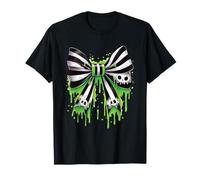 Creepy Cute Green Slime Skull Bow Halloween Gothic Estetica Maglietta