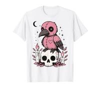 Creepy Cute Pastel Goth Corvo Gotico Kawaii Cranio Corvo Maglietta