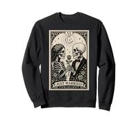 Creepy Cute Skeleton Coppia Appena Sposato Festa di Halloween Felpa