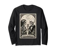 Creepy Cute Skeleton Coppia Appena Sposato Festa di Halloween Maglia a Manica