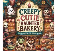 Creepy Cutie Haunted Bakery Halloween Coloring Book: 50 Cute & Spooky Haunted Bakery Scenes for Adults, Teens & Kids