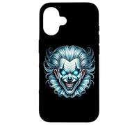 Creepy Evil Clown Occhi Blu Brillante Custodia per iPhone 16