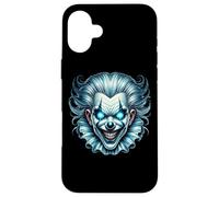 Creepy Evil Clown Occhi Blu Brillante Custodia per iPhone 16 Plus