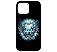 Creepy Evil Clown Occhi Blu Brillante Custodia per iPhone 16 Pro Max