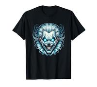 Creepy Evil Clown Occhi Blu Brillante Maglietta