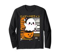 Creepy Ghost Giapponese Vaporwave Spettrale Anime Halloween Maglia a Manica
