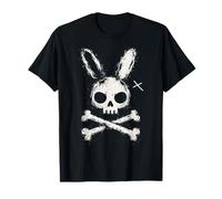 Creepy Goth Bunny Skull Alt Outfit E-Girl Gothic Grunge Maglietta