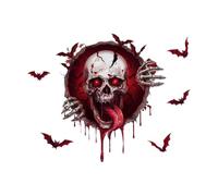 Creepy Halloween Wall Stickers - Skull Bat Art, Self-Adhesive Decor For