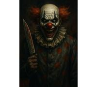 Creepy Horror Slasher Clown Notebook: 150 Page Scary Clowncore Aesthetic Journal for Writing and Drawing - Circus Harlequin Diary Accessories - Jester Halloween Gifts