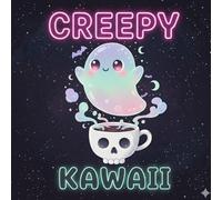 Creepy Kawaii Coloring Book: Bold and Easy Spooky Cute Pastel Goth Chibi Characters for Adults and Teens Relaxation
