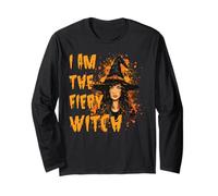 Creepy Pin up Strega Halloween Pinup Ragazza Maglia a Manica