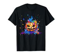 Creepy Pumpkin Art Paint Splatter Fantastico e Unico Maglietta