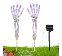 Creepy Solar Skeleton Hands Stakes, Illuminated Pathway Lights for Halloween, Featuring Sound Effects for a Haunting Atmosphere at Parties and Garden Displays