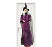 Creepy Witch Props | Sound Activated Witch | Haunted House Decorations, Scary Witch Decorations Glowing Eyes Witch Halloween Party Props Scary Sound Effects Witch Sound Effects