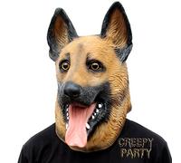CreepyParty Festa in Costume di Halloween Maschera in Lattice a Testa di Animale Cane Pastore Tedesco