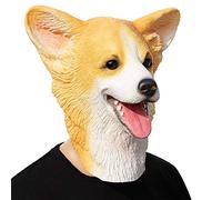 CreepyParty Festa in Costume di Halloween Maschera in Lattice a Testa di Animale Corgi Cane