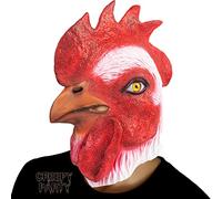 CreepyParty Maschera da gallo in lattice a testa intera, realistica, per Halloween, carnevale, feste in maschera