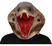 CreepyParty Maschera di Serpente Cobra Maschere per Animale in Lattice Realistico per Halloween Carnevale Festa in Costume Parata