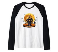 Creepyshow Haunted Houses Halloween Maglia con Maniche Raglan