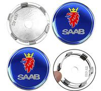 CREEST 4 Pezzi Auto Cappucci Centrali del Mozzo Ricambio, per Saab 9-3 9-5 900 9000 60mm Coperchi Centrali delle Ruote