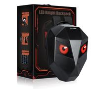 Crelander Zaino da moto, con LED programmabile Knight, borsa rigida per computer portatile, zaino per casco da motociclista, Nero, Grande, Zaino Cool