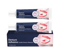 Crema adesiva per protesi dentarie termoplastica Extra forte a lunga durata per protesi superiori e inferiori Kit di riparazione e riallineamento tenuta sicura tutto il giorno (2Pezzi)