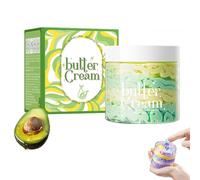 Crema al burro idratante al mirtillo, Crema idratante per il viso all'avocado, Levigante anti-invecchiamento e cellulite, per tutti i tipi di pelle (Avocado)