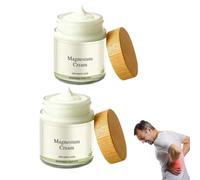 Crema al magnesio, crema per il sollievo delle articolazioni, ad assorbimento rapido, non grassa, per il comfort quotidiano di articolazioni e muscoli (2 pezzi)