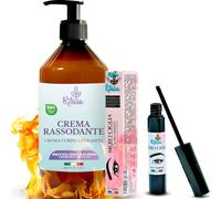 Crema Anticellulite Rassodante Ritalia 500ml e Siero per Ciglia 7ml, con Acido Ialuronico, Pantenolo e Aloe Vera, Vegana, Senza Profumo, Trasparente