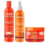 Crema Attivatore Idratante Curu Cantu 355ml, Cocount Oil Shine & Hold Mist 237ml con Crema Curling al Cocco 340g TRIO BUNDLE