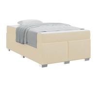 Crema Bed Frame with Mattress 120 x 200 cm Fabric Upholstered Platform Bed with Pocket Sprung Mattress Medium Firmness for Bedroom Modern Design Wooden Slatted Base 280 kg Capacity Easy Assembly