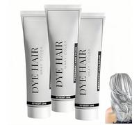 Crema colorante naturale per capelli grigi, delicata e a lunga durata, tinta per capelli, capelli grigi alla moda, facile da applicare e pulire per tutti i tipi di capelli (3Pezzo)