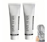 Crema colorante naturale per capelli grigi, delicata e a lunga durata, tinta per capelli, capelli grigi alla moda, facile da applicare e pulire per tutti i tipi di capelli (2Pezzo)