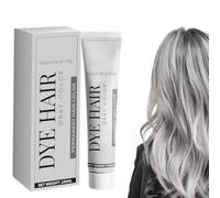Crema colorante naturale per capelli grigi, tinta unisex grigio chiaro argento, tinta grigia istantanea, balsamo lucidante per tutti i tipi di capelli (1 pezzi)
