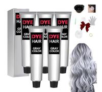 Crema Colorante Naturale Per Capelli Grigio Argento, Tinta Per Capelli Griio Argento, Crema Colorante Griio Chiaro Argent, Tinta Per Capelli Argent (5 pz)