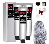 Crema Colorante Naturale Per Capelli Grigio Argento, Tinta Per Capelli Griio Argento, Crema Colorante Griio Chiaro Argent, Tinta Per Capelli Argent (3 pz)