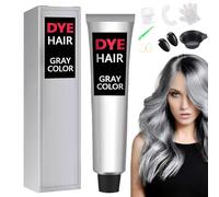 Crema colorante naturale per capelli grigio argento, tinta permanente per capelli argento, tinta per capeli grgio argeno, crema colorante grigio chiaro argent (1 pz)